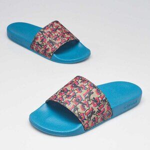 Gucci Beige/Red GG Coated Canvas and Rubber Slide Sandals Size 3.5/34